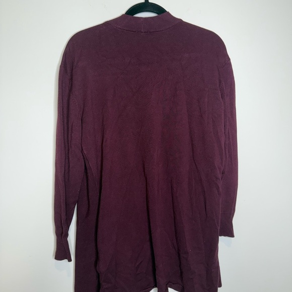 Worthington Knit Open Ribbed Cardigan Duster Womens Size Petite PS Plum Purple - Picture 4 of 4